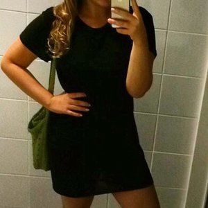 H&M Black Open-Back T-shirt Dress